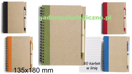 Notes ekologiczny z ekologicznym długopisem