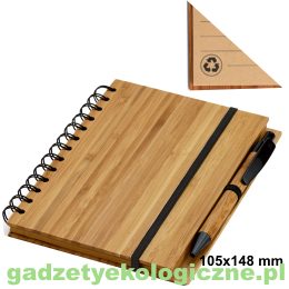 Notes w komplecie z długopisem, okładka z bambusa